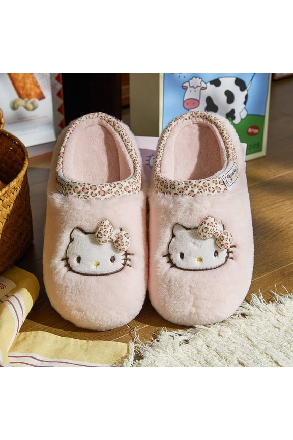 Hello Kitty Plush Slippers Cute Women Cartoon Slippers Xmas Gifts