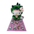 thumbnail image 1 of Hello Kitty Plush Toy in Green Dragon Costume 10 inch tall. Soft. Sanrio & 1 PC Sticker, 1 of 5