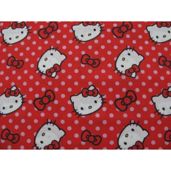 Hello Kitty Polka Dots Cotton Fabric