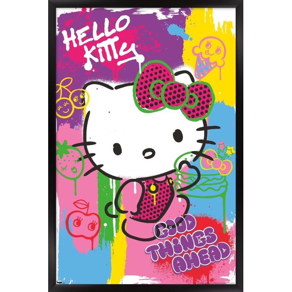 Hello Kitty - Pop Art Wall Poster, 14.725" x 22.375" Framed