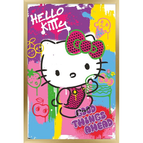 Hello Kitty - Pop Art Wall Poster, 14.725" x 22.375" Framed