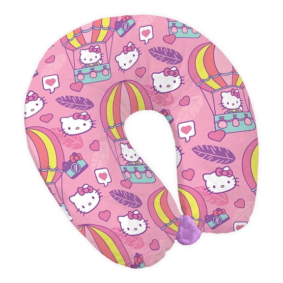 Hello Kitty Pretty Popular Neck Pillow – Ultra-Soft Plush Travel Neck Support Pillow – Cute Hello Kitty Design – U-Shaped Comfort Cushion for Kids & Adults – Lightweight for Travel, Car, Plane & Home