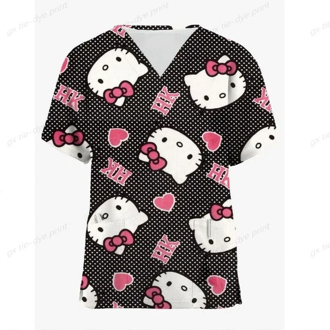 Hello Kitty Print Beauty Salon Nursing Uniform Spa Uniform Pet Hospital