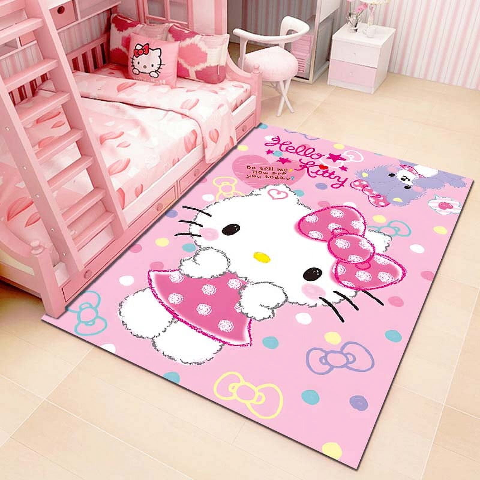 Hello Kitty Print Cartoon Carpet Rug for Home Living Room Bedroom Room ...