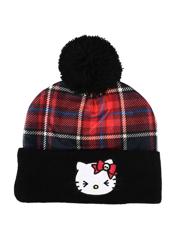 Hello Kitty Magic Jacquard Crown Embroidered Cuffed Knit Beanie Hat for Adults