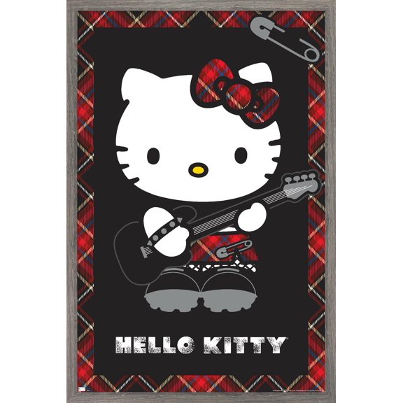 Hello Kitty - Punk Wall Poster, 14.725" x 22.375" Framed