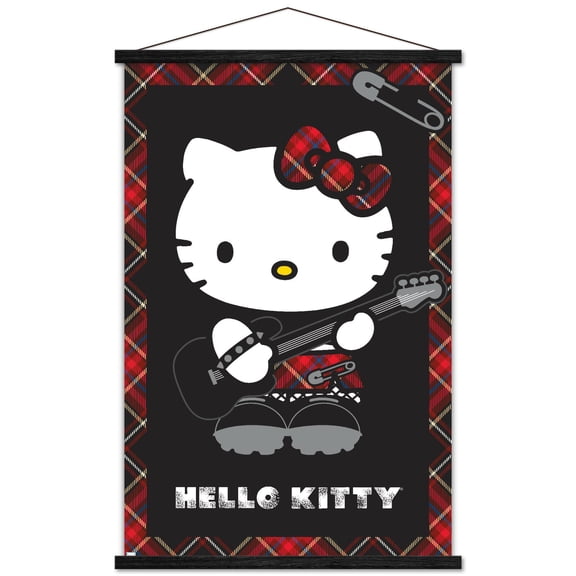 Hello Kitty - Punk Wall Poster with Magnetic Frame, 22.375" x 34"