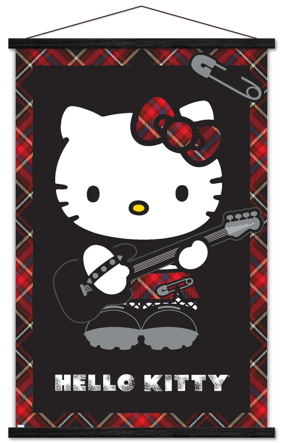 Hello Kitty - Punk Wall Poster with Magnetic Frame, 22.375