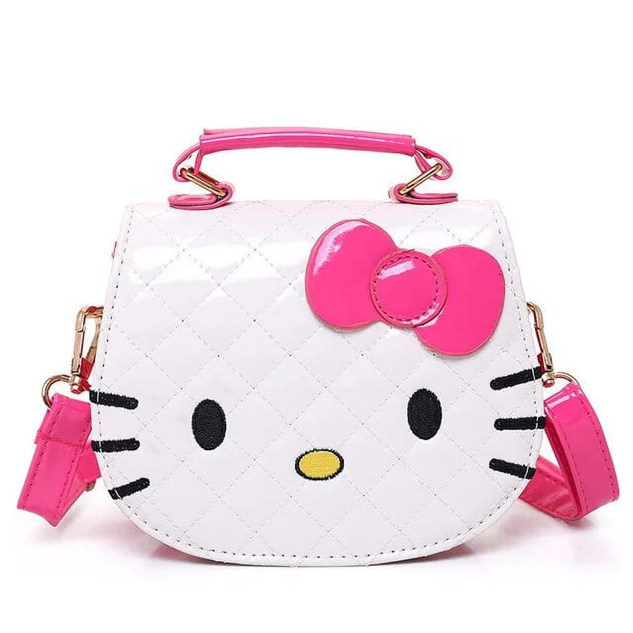 Hello Kitty Brandclub Hello Kitty Purses and Handbags Square Type PU Small Square Bag Lipstick Bag Sanrio Satchels Women Bags Makeup Case Kawaii Purse