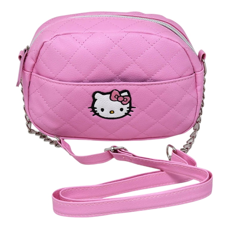 Hello Kitty Quilted Crossbody Bag for Girls and Women, Adjustable