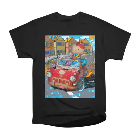 Hello Kitty Racecar Character Illustration T-Shirt Tee Gift For Him Merch For Her Apparel
