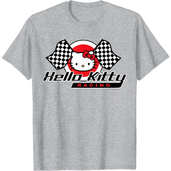 Hello Kitty Racing DTG Print Unisex T-Shirt,Sport Grey Color,Size YXS