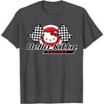 thumbnail image 1 of Hello Kitty Racing Flag T-Shirt, Cute Kitten Tee For Men Women Cat Lovers, Dark Heather Color, Size 2XL, 1 of 2