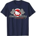 thumbnail image 1 of Hello Kitty Racing Flag T-Shirt, Cute Kitten Tee For Men Women Cat Lovers, Navy Color, Size M, 1 of 2