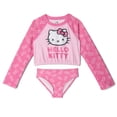 thumbnail image 1 of Hello Kitty Raglan Rash Guard and Bikini Bottom UPF 50+ Swim Set Logo Little Kid to Big Kid, 1 of 5