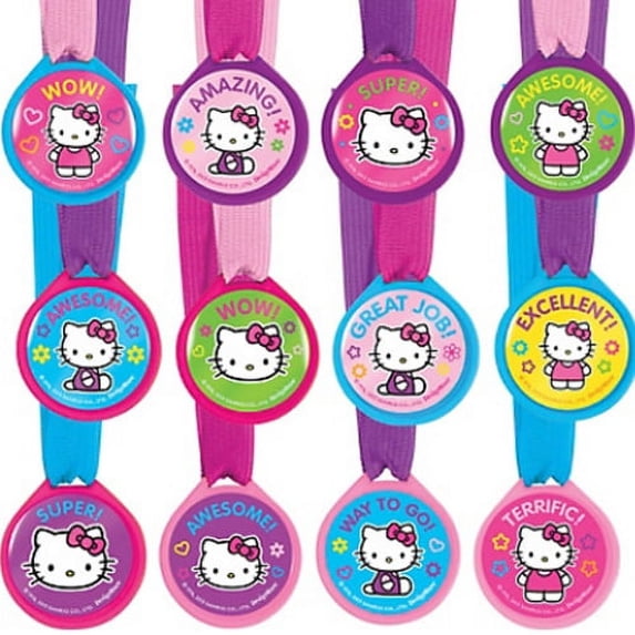 Hello Kitty 'Rainbow' Award Medals / Favors (12ct)