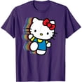 thumbnail image 1 of Hello Kitty Rainbow DTG Print Unisex T-Shirt,Purple Color,Size YXL, 1 of 5