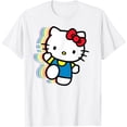 thumbnail image 1 of Hello Kitty Rainbow DTG Print Unisex T-Shirt,White Color,Size XL, 1 of 5
