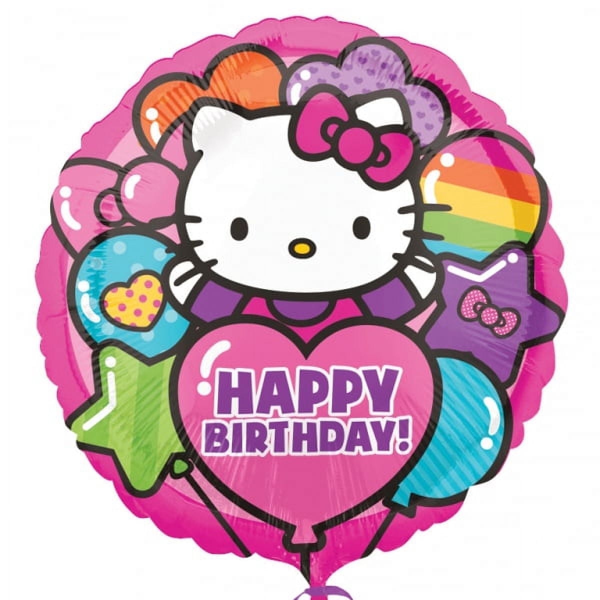 MAYFLOWER DISTRIBUTING Anagram 17" Hello Kitty Rainbow Birthday Balloon, 1 Piece