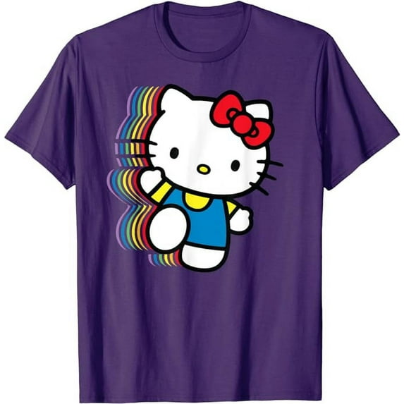 Hello Kitty Rainbow Shapes T-Shirt Cute Kitten Gift For Men Women Cat Lovers, Purple Color, Size 5XL