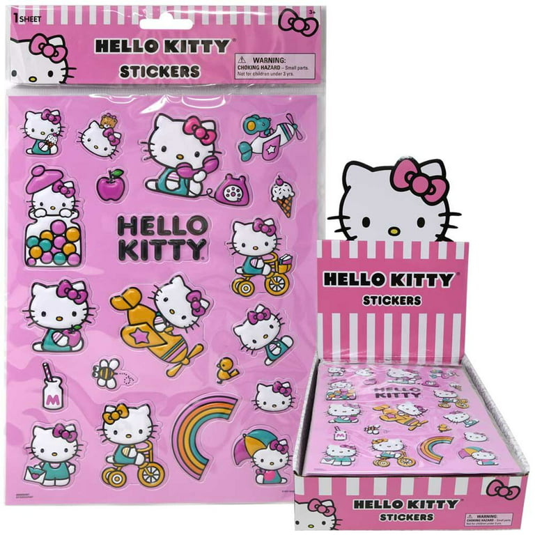 Hello Kitty Raised Sticker Sheet in Display- 6 Pack, Size: 8