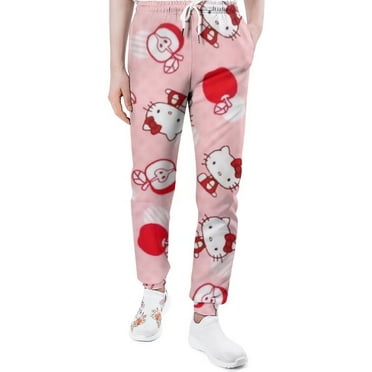 Hello Kitty Red Apple Women Joggers Sweatpants Unisex Funny 3D Print Graphic Sport Jogging Pants Casual Novelty Trousers with Pockets,S