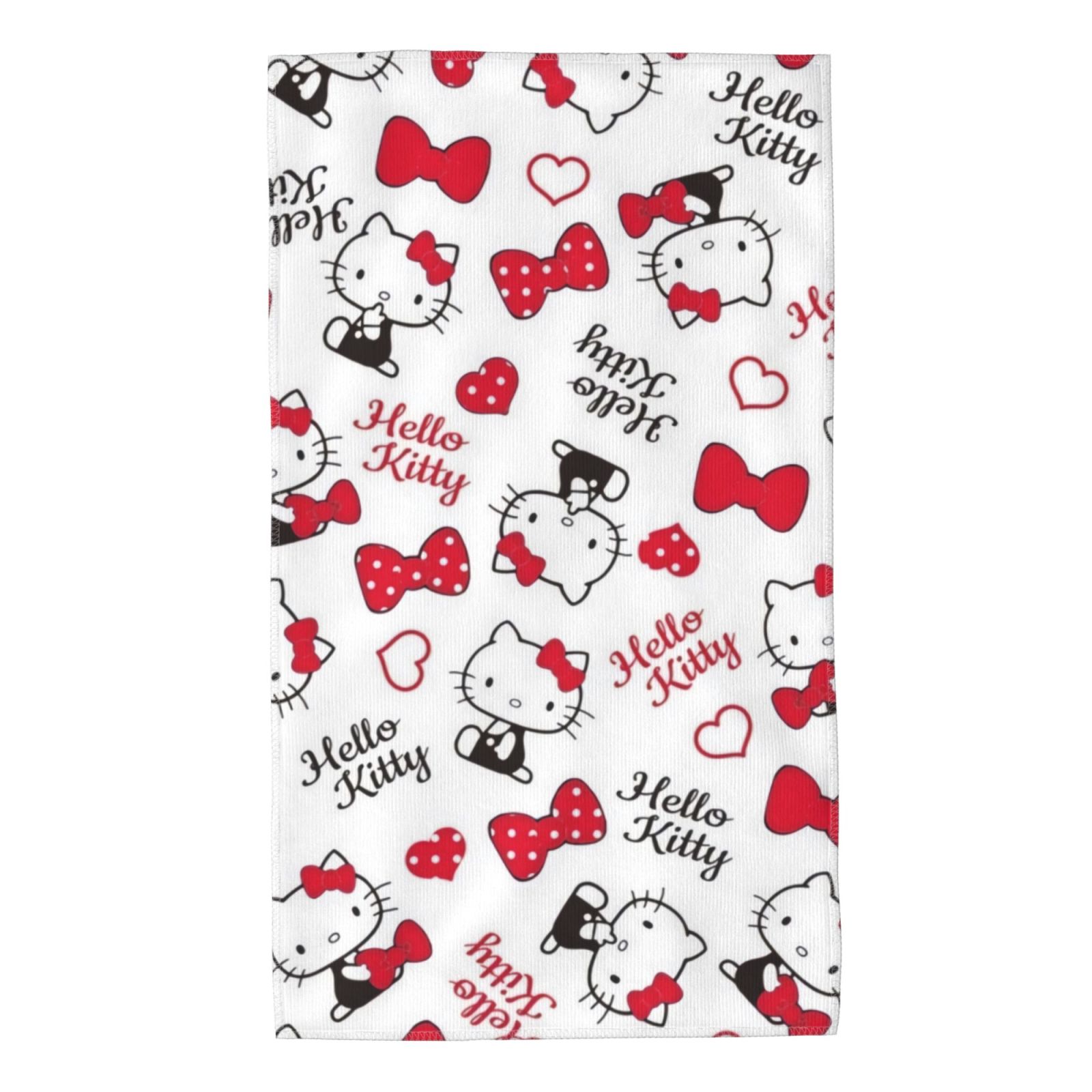 Hello Kitty Red Bow Hand Towels for Bathroom,Face Towels Soft Absorbent ...