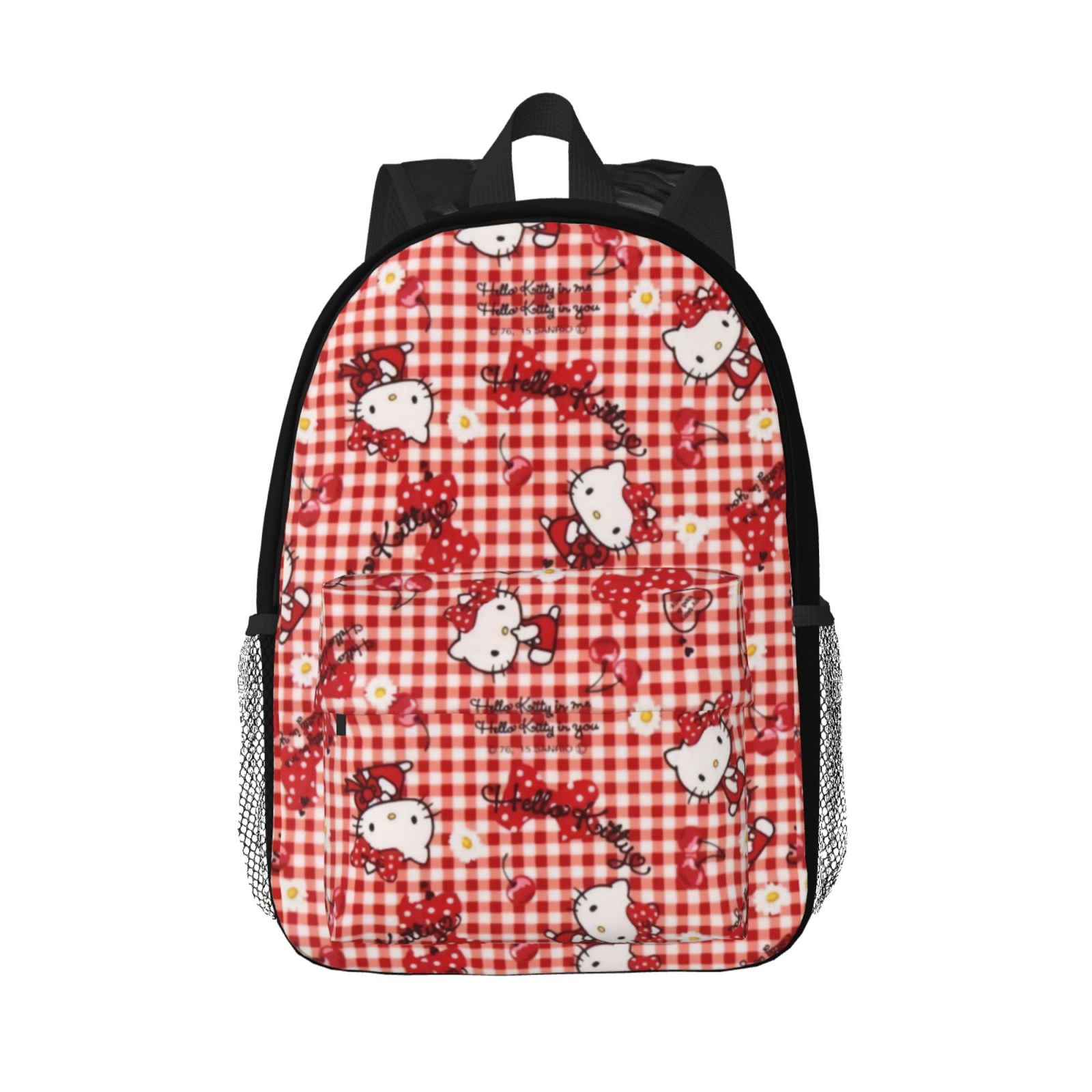 Hello Kitty Red Plaid Backpack for Men and Women,Large Backpack ...