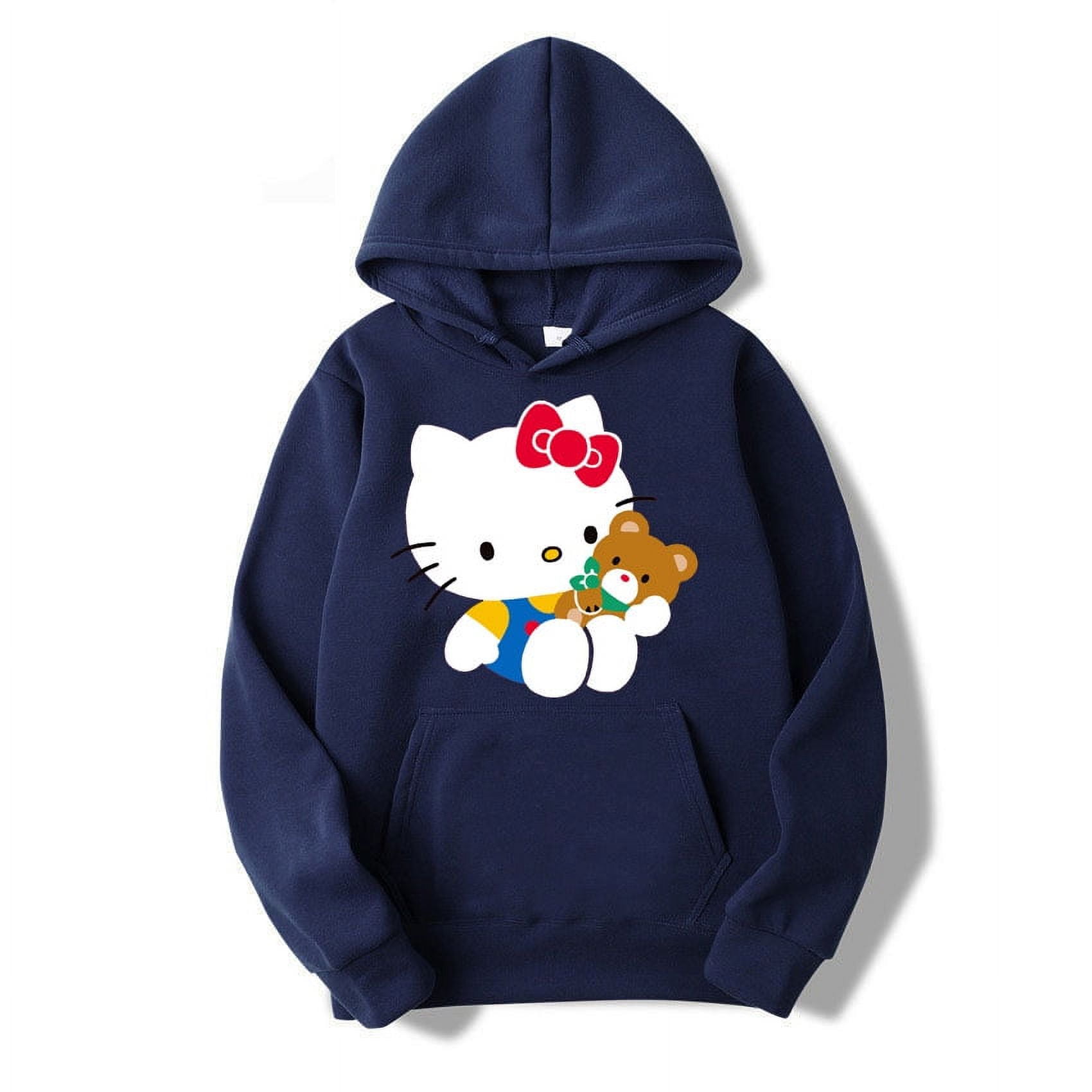 Hello Kitty Red Women Hoodie Tops Spring Autumn 2024 New Fashion Men
