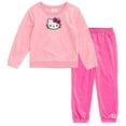thumbnail image 1 of Hello Kitty Ribbed Velour Sweatshirt and Jogger Pants Outfit Set Toddler to Little Kid, 1 of 5