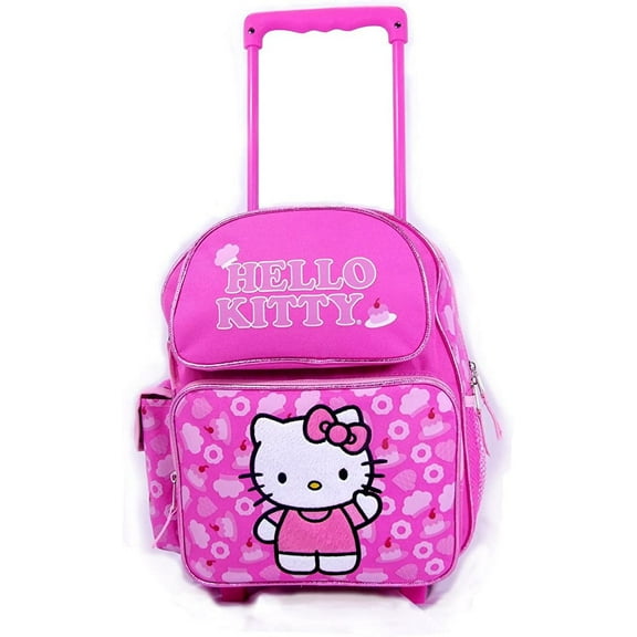 Hello Kitty Rolling Backpack Kitty Wheeled 12" Backpack Pink