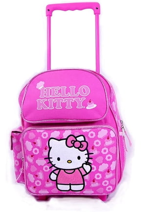 Rolling Backpack Kitty Wheeled 12" Backpack Pink