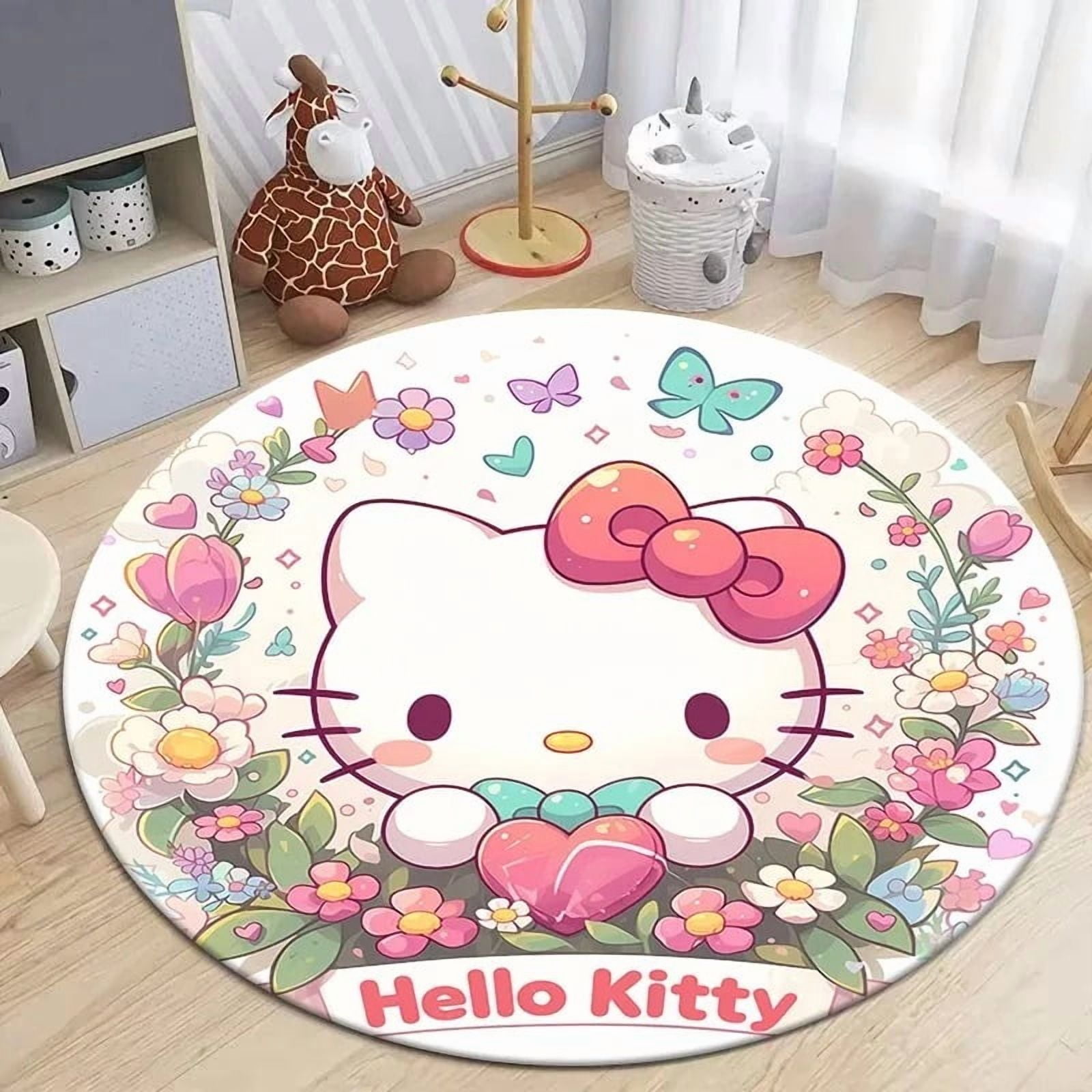 Hello Kitty Round Carpet Nonslip Floor Mat Living Room Bedroom Home