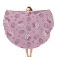 thumbnail image 1 of Hello Kitty Round Flannel Throw Blanket Plush Soft Polyester Cover for Sofa Bed, Cozy Home Decor Room Essentials Anime Manga Gifts for Teens, Kids 310g-60inch, 1 of 5