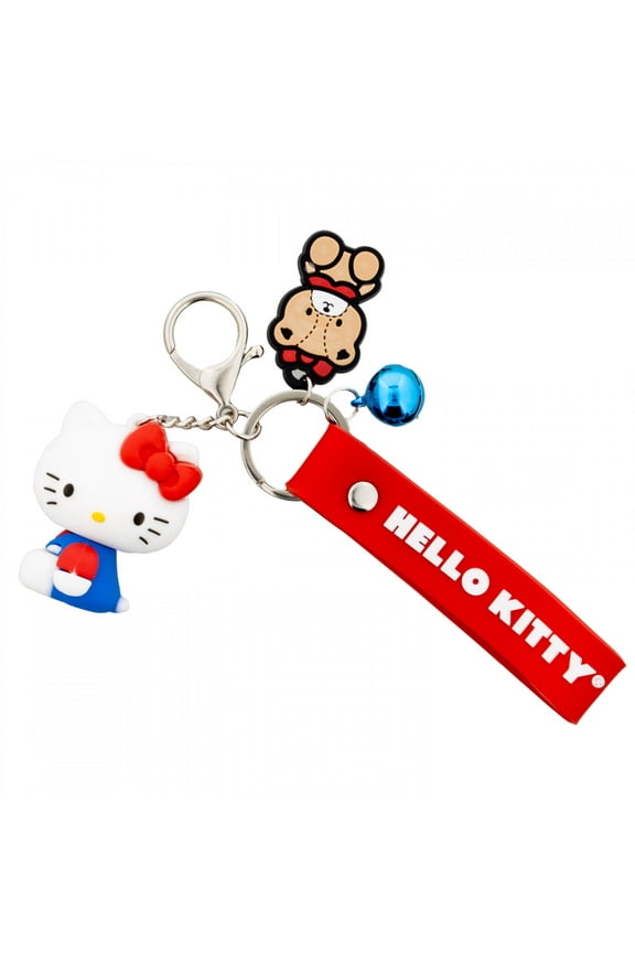 Rubber Luggage Tag and Keychain with Strap and Charms