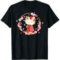 thumbnail image 1 of Hello Kitty Sakura Spring DTG Print Unisex T-Shirt,Black Color,Size YS, 1 of 5