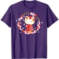 thumbnail image 1 of Hello Kitty Sakura Spring DTG Print Unisex T-Shirt,Purple Color,Size M, 1 of 5
