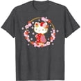 thumbnail image 1 of Hello Kitty Sakura Spring T-Shirt For Men Women Boy Girl, Dark Heather Color, Size L, 1 of 2
