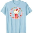 thumbnail image 1 of Hello Kitty Sakura Spring T-Shirt For Men Women Boy Girl, Light Blue Color, Size 3XL, 1 of 2