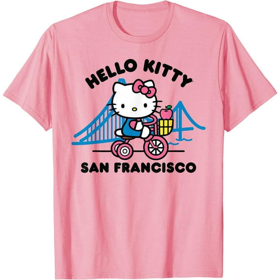 Hello Kitty San Francisco DTG Print Unisex T-Shirt,Light Pink Color,Size YXL