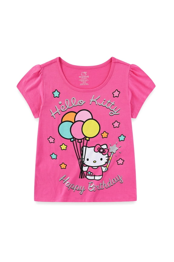 Sanrio Birthday Short Sleeve T-Shirt (Girls), Sizes 2T-12