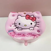 CARTOONSTORE Hello Kitty Sanrio Cinnamoroll Jewelry Box Lovely Mirror Anime High Capacity Multi-function Portable Storage Box Gift for Girls