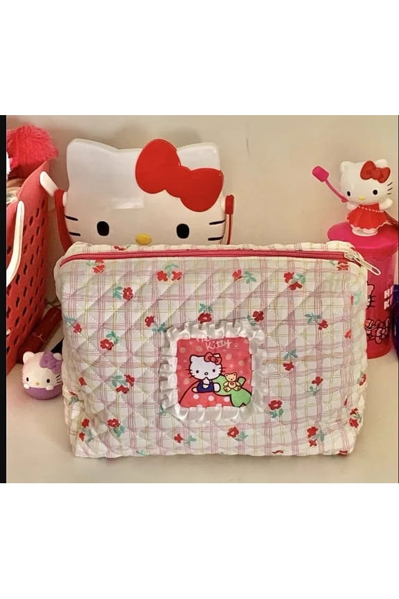 Sanrio Cosmetic Bag Anime Kawaii Cartoon Beauty Travel Makeup Bag Toiletry Storage Bag Toys Girls Christmas Gifts