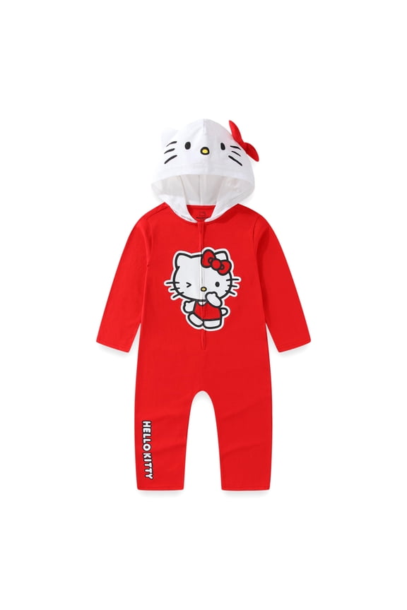Sanrio Cosplay Hooded Coverall with Ears and Bow (Girls), Sizes 3T-8
