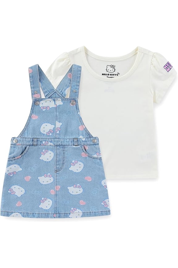 Sanrio Denim Jumper Dress with Shirt (Girls), 2 Piece Set, Sizes 2T-6X
