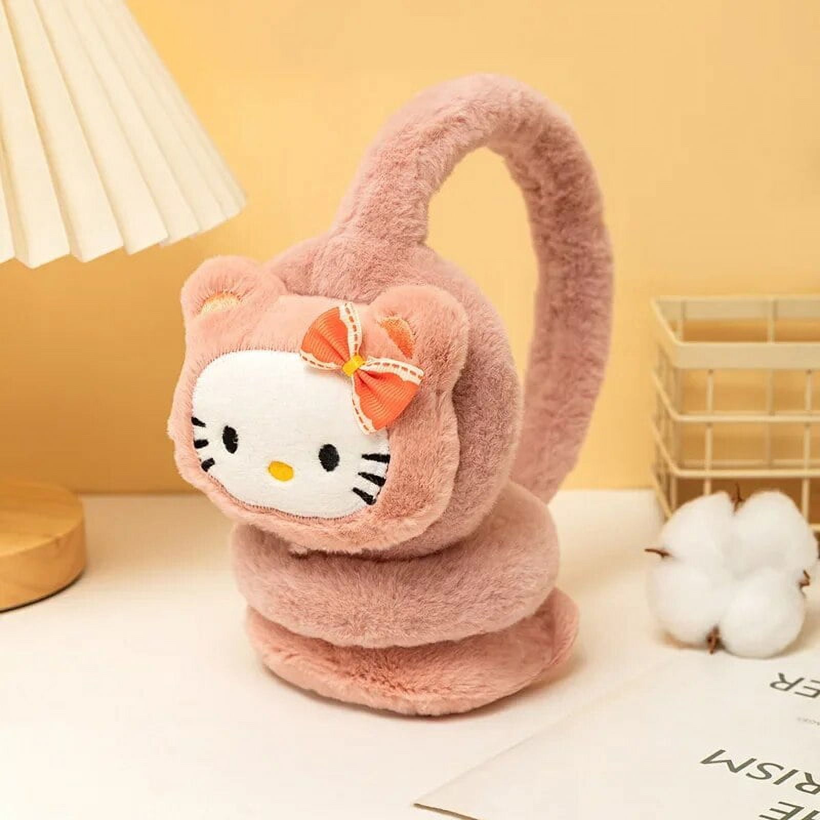 Hello Kitty Sanrio Ear Cover Anime Kawaii Girl Plush Earmuffs Cute Cartoon Soft Women's Ear