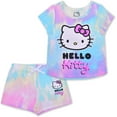 thumbnail image 1 of Hello Kitty Sanrio Girls 2 Piece Tie Dye T-Shirt and Shorts Set for Toddlers, 1 of 5