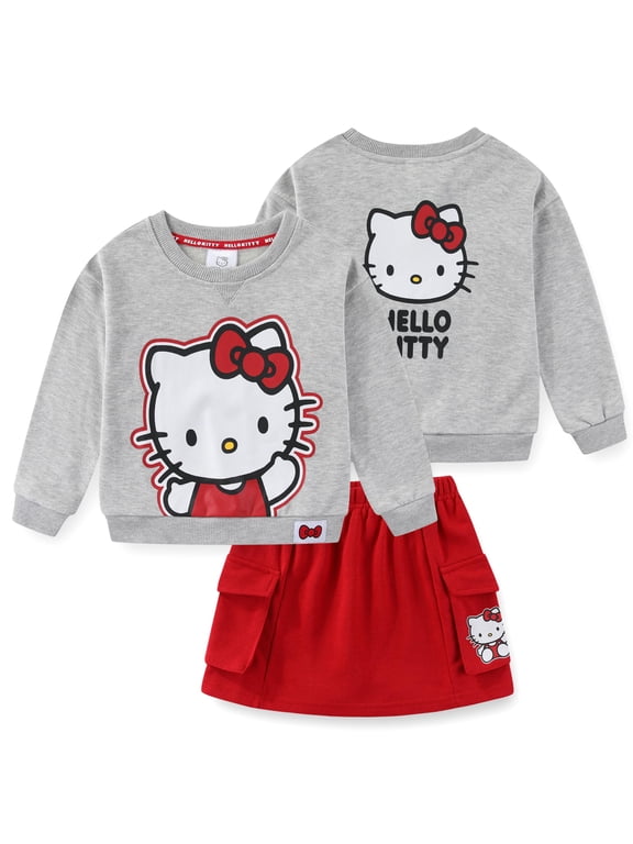 Sanrio Girls French Terry Sweatshirt and Skort Skirt Set (Girls), 2 Piece Set, Sizes 4-12