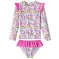 thumbnail image 1 of Hello Kitty Sanrio Girls Long Sleeve Rash Guard & Bikini Bottom UPF 50+, 2 Piece Swimsuit Set (Size 4-10), 1 of 6
