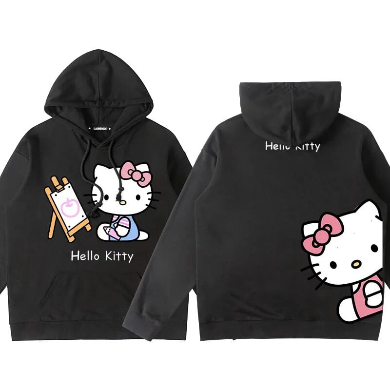 Hello Kitty Sanrio Hoodie Women‘s Spring And Autumn Coat Cartoon Print ...